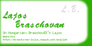 lajos braschovan business card